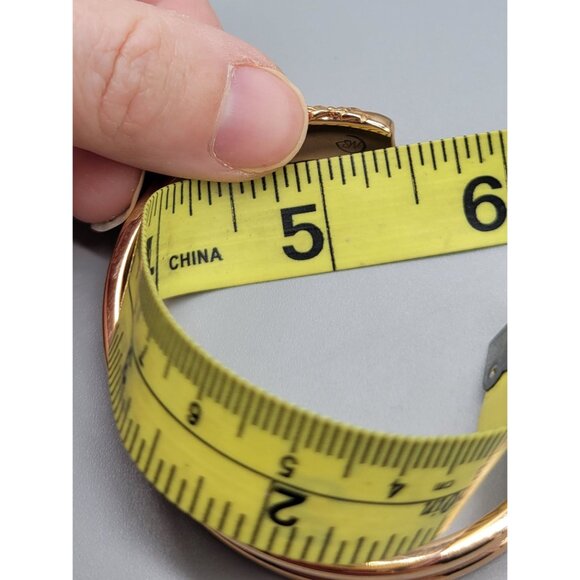 Rose Gold Signed Bangle Cuff Bracelet B1A - Picture 9 of 9